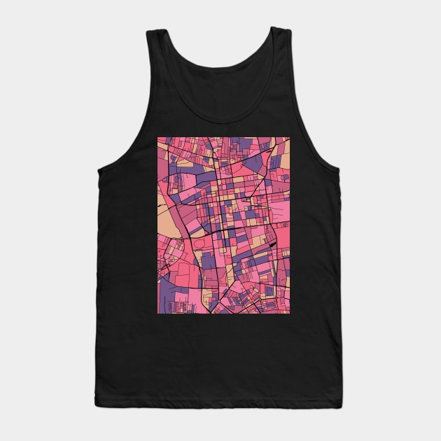 Lódz Map Pattern in Purple & Pink Tank Top by PatternMaps